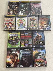 GameCube Bundle: Console with Controllers All Cords Memory Card and 13 Games Lot