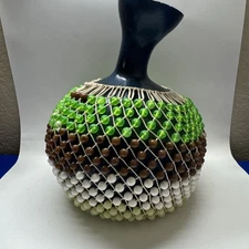 Shakere Dried Gourd Percussion Instrument Reggae Band Hand Shaker 8”W x 10” H