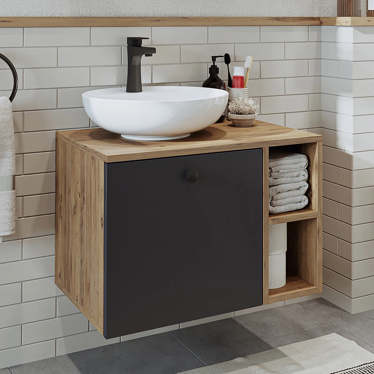 Juego de 2 muebles de baño Roomart LOTUS-I-65 • Lavabo con armario bajo