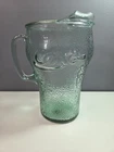 Vintage Coca-Cola Coke Pebbled Green Glass Pitcher - 64oz