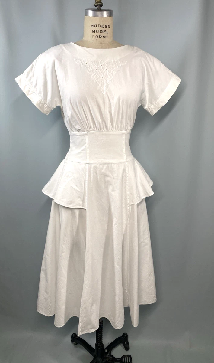 white dress old fashioned Long Afternoon dress antique 1910s dress white by DearGolden
