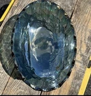 Vintage Indiana Carnival Glass Oval Harvest Grape Bowl  Iridescent Blue 12 x 8.5