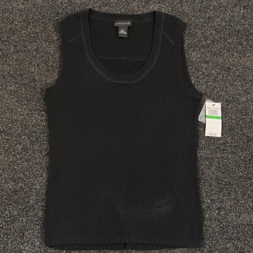 Rafaella Sweater Womens L Black Scoop Neck Sleeveless Cotton Knit Pullover Top