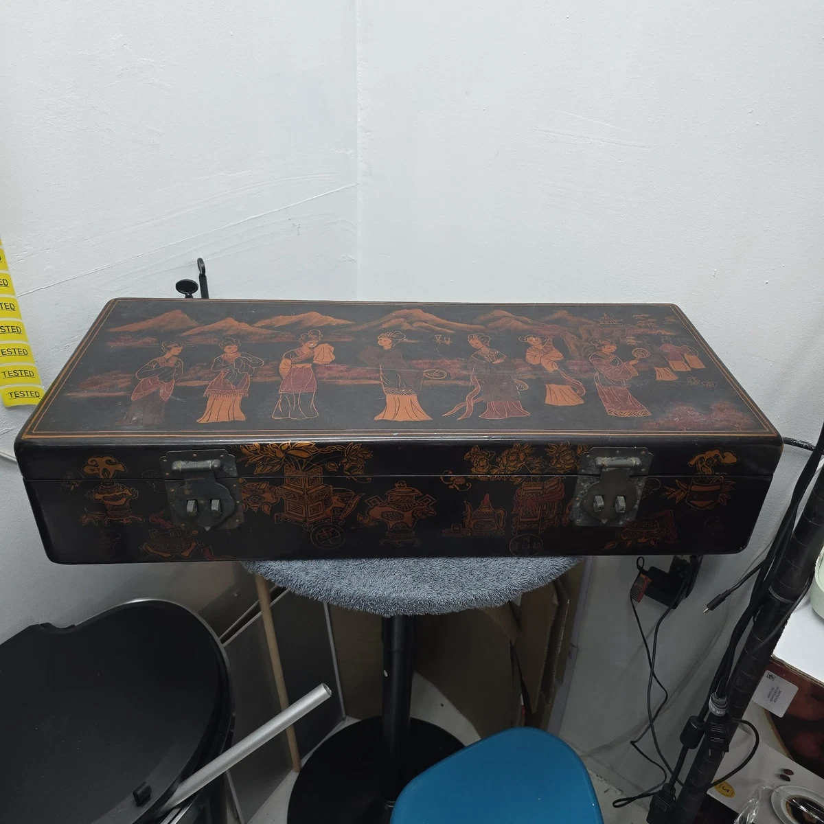 樟脑木制古董原创中国箱子| eBay