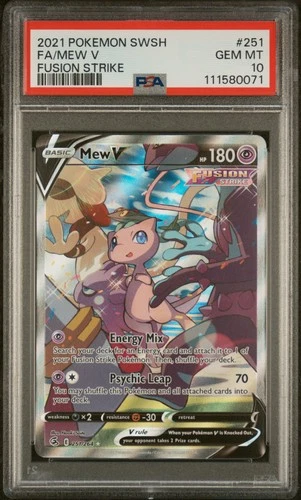 2021 POKEMON SWORD & SHIELD FUSION STRIKE #251 FULL ART/MEW V PSA 10