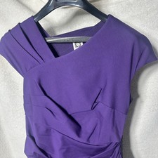 Anne Klein Womens Cap Sleeve Purple Sheath Dress size 4