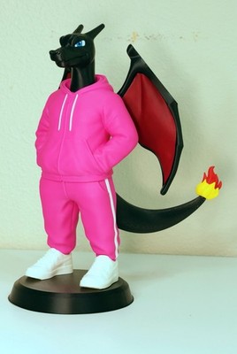 Urban Charizard 9  Pokemon Hoodie Style 3D Printed Collectible Figure