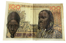 💥💥1961-65 West African States / Dahomey 100 Francs Pick#201Bf ⭐