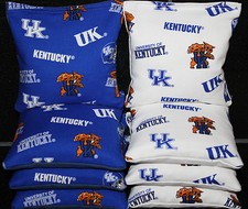 8 CORNHOLE BEANBAGS made w UK UNIVERSITY OF KENTUCKY WILDCATS Fabric
