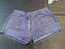 1970s 80s Denim Short Shorts Vintage 15/16 Hippy Front pockets