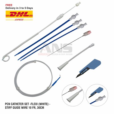 ANS  PCN Catheter Set - Flexi(white)- Stiff Guidewire  Radiology 10fr/ 30cm