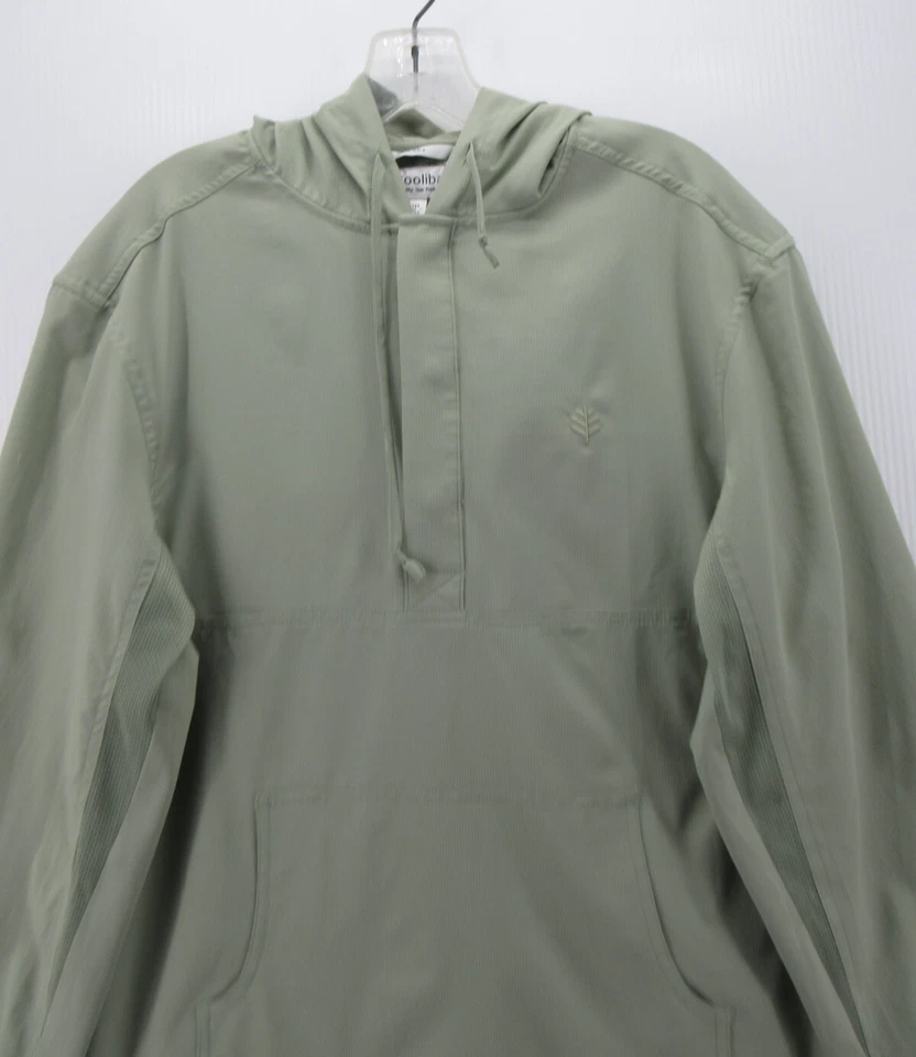 Chaqueta Coolibar Hombre Pequeña Verde Anorak Cortavientos UPF50+ Protección Solar Sudadera con Capucha Foto 2 de 4