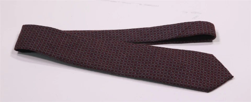 Corbata gruesa delgada Canali 1934 exclusiva a cuadros borgoña/gris cachemir-seda franela Foto 2 de 4