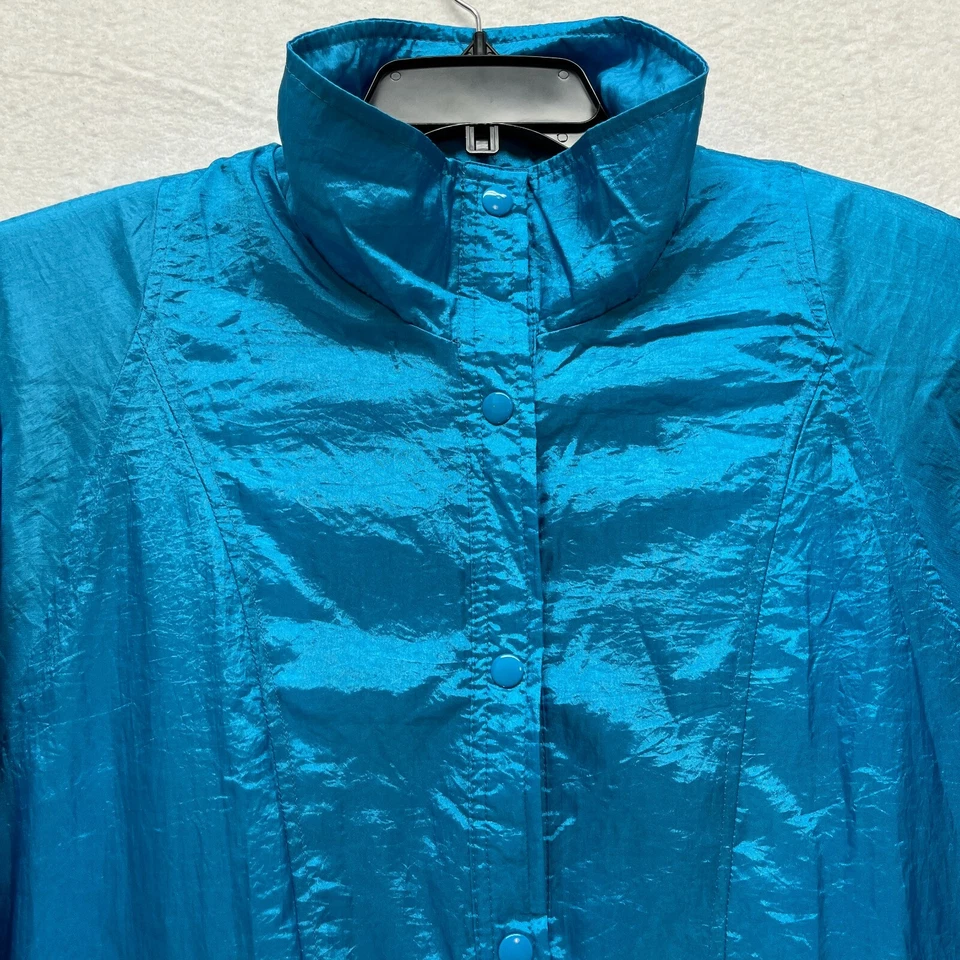 Chaqueta cortavientos Haband vintage para mujer talla M - nailon azul turquesa Foto 2 de 4