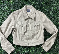 Vintage Parasuco Jeans Y2k Cropped Suede Jacket Tan M