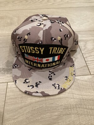 Stussy Tribe International Worldwide Veteran Desert Sand Snapback