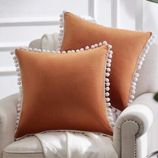 2 Pack Decorative Pillow Covers, 18x18in Throw Pillows, Soft Velvet Couch