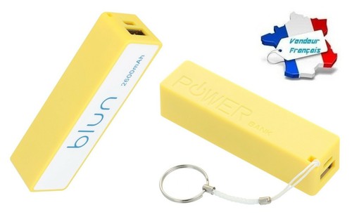 Batterie Externe Porte-Clé Power Bank Micro USB Universel 2600 mAh (Jaune) - Photo 1 sur 12