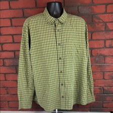 Woolrich Shirt Mens XL Light Olive Checkered Button Down