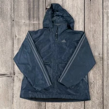 Vintage 90s Adidas Jacket Medium Blue Lined Full Zip Embroidered