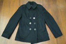 Vtg Dscp By Sterlingwear Of Boston Black 100% Wool Us Navy Peacoat 6 S Lakes Usn