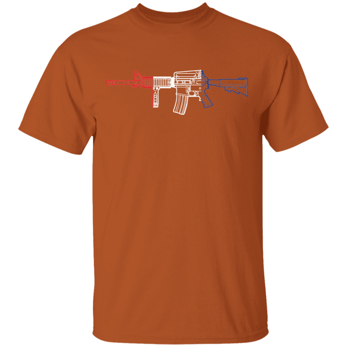 AR-15 Firearm Rifle Red White Blue T-Shirt