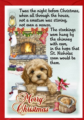Cockapoo Hund/Gekritzel (4''x 6'') Weihnachtskarte (innen leer) Design von Starprint