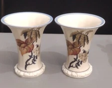 ROSENTHAL Selb GERMANY Pair of Trumpet VASES signed ROTHENBURG circa 1940s 4.5"