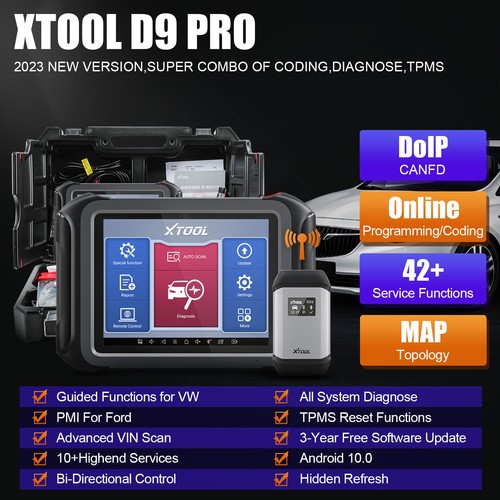 USED XTOOL D9PRO Car Auto Diagnostic Scanner Bidirectional Scan Tool V.AG Guided - Picture 4 of 15