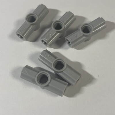 Lego 5x Technic Connectors - 32034 Axle Connector Light Bluish Gray