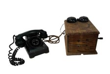 Antique Western Electric Telephone w/ Crank Ringer Box - Tested - Works