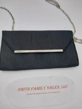 Convertible Sparkly Black Evening Bag; Clutch or Shoulder Bag by Glint; EUC