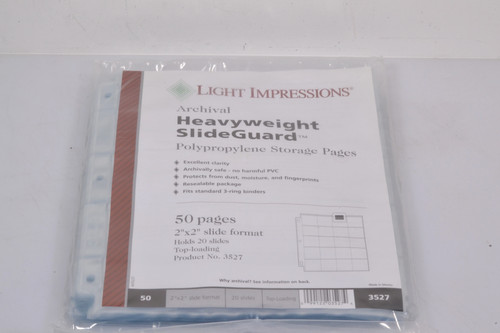 Light impressions Archival 50 pages 2x2 top loading slide pages #3527 - New