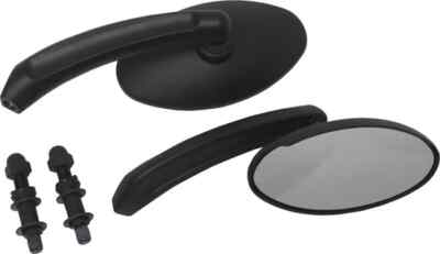Harddrive Black Oval Side Mirror Set Pr for Harley Blackline 11-13