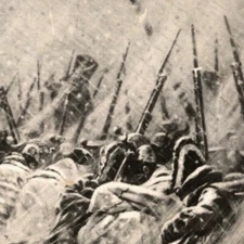 c1914-18 Russian Military Art Postcard Hunting Place Solders Winter Vereshchagin