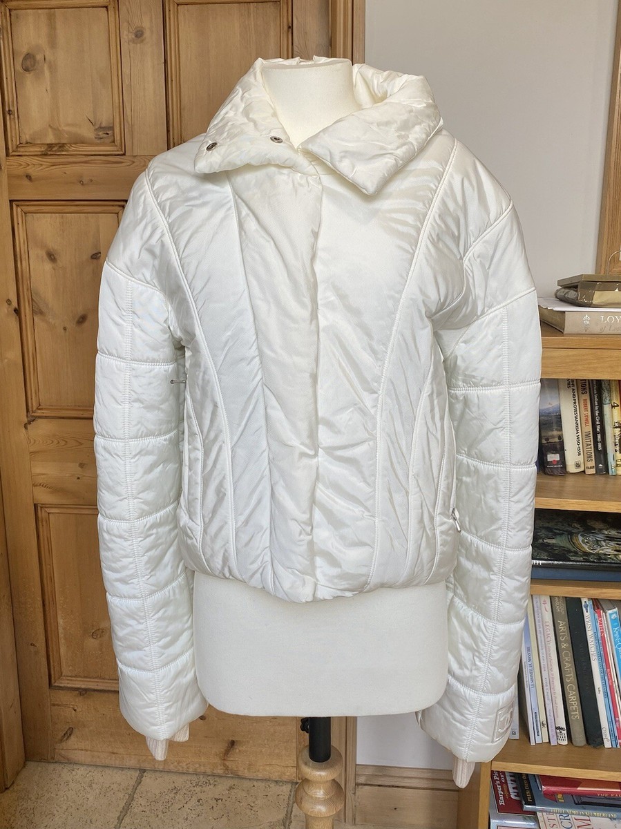 Vintage Chanel Quilted White Puffer/Ski Jacket FR38 UK10 | eBay