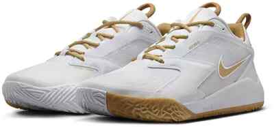 white and gold nike volleyball shoes