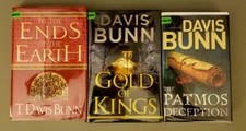 3 Davis Bunn Books- To the Ends of Earth, Gold of Kings, Patmos Deception  HB