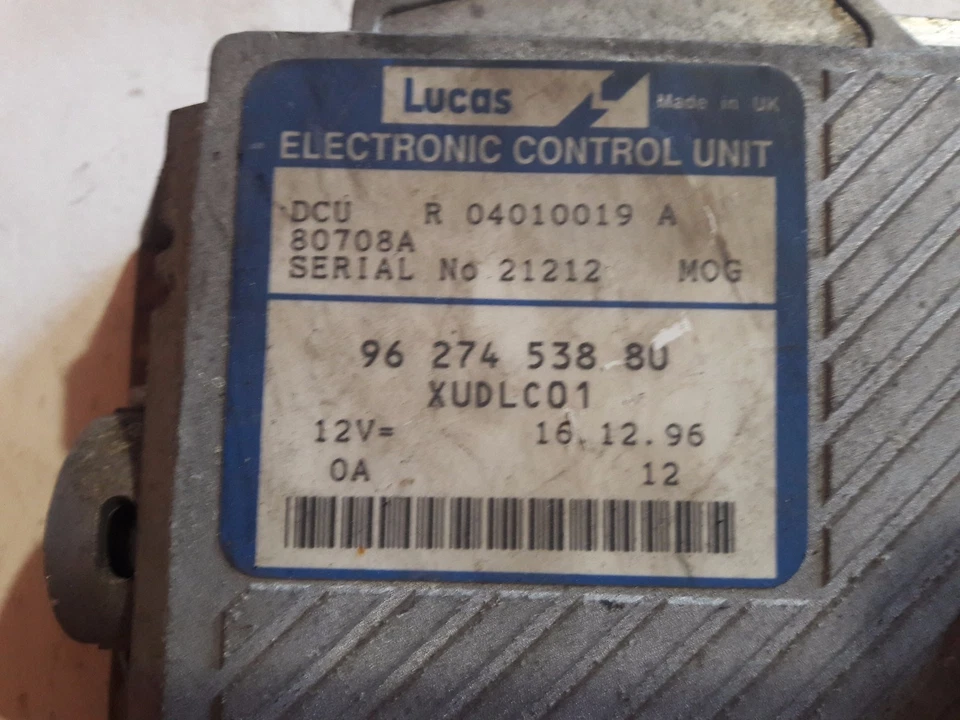 Engine Control Unit - Ecu Lucas R04010019A 9627453880 For Peugeot 406 2.1Td - Image 2 of 4