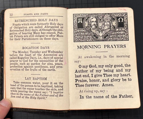 A5 KEY OF HEAVEN 1939 Catholic Prayer Book Mini Pocket-Sized Leather LARGE PRINT - Picture 8 of 8