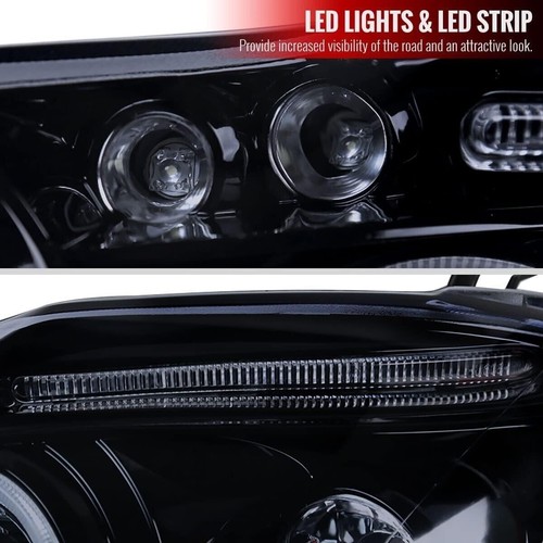Par de faros proyectores LED halo humo para Toyota Corolla 2003-2008 - Imagen 5 de 8