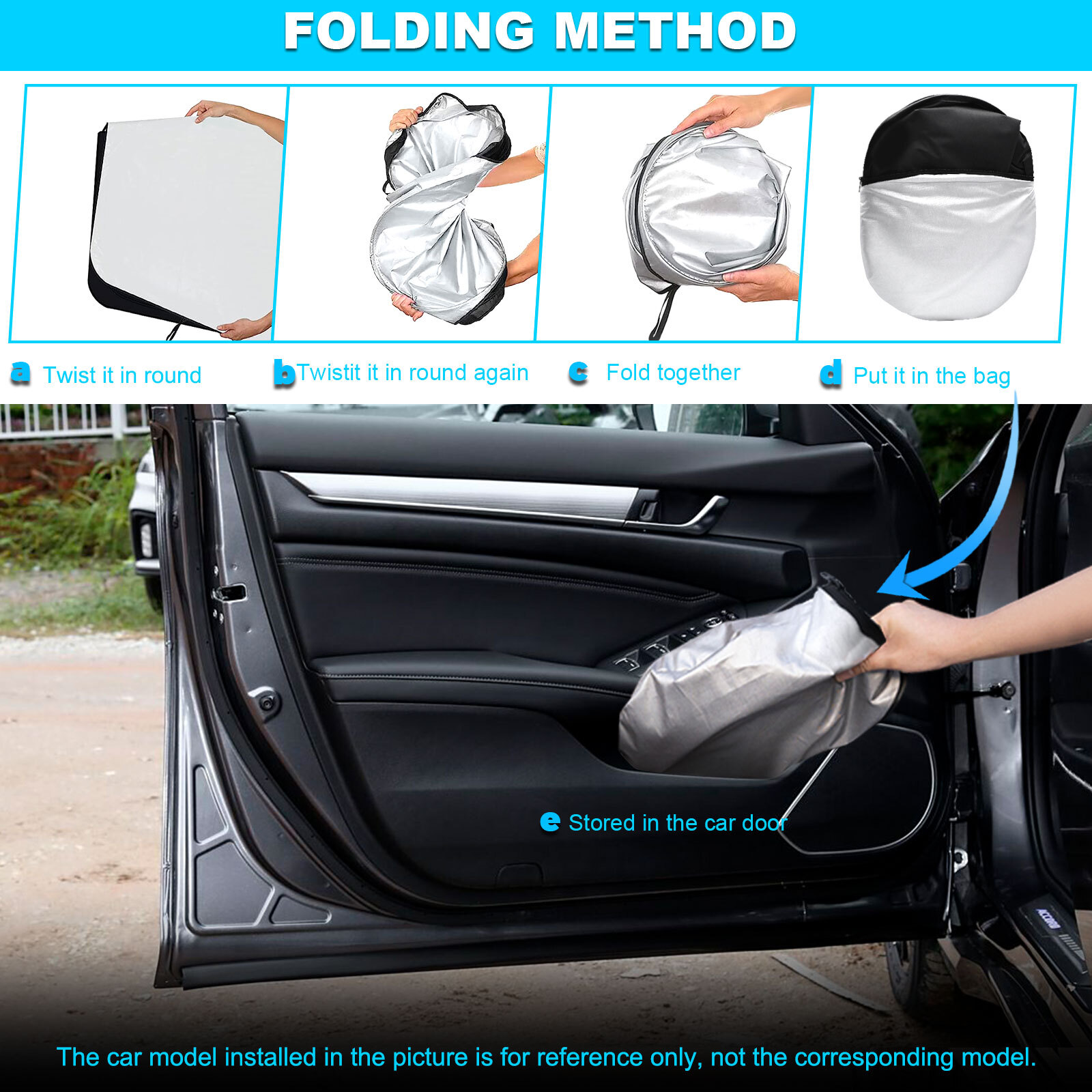 For Honda Accord 2018-2022 Front Windshield Sun Shade UV Shield Cover Sunshade