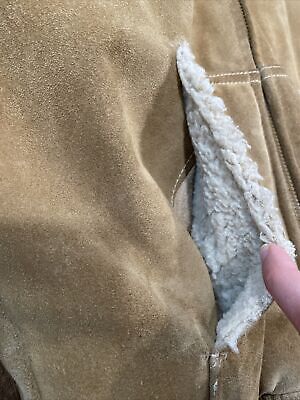 VTG 70s/80s Genuine Leather Suede Sherpa Lined Hooded Full VTG 70s/80s Genuine Leather Suede Sherpa Lined Hooded Full