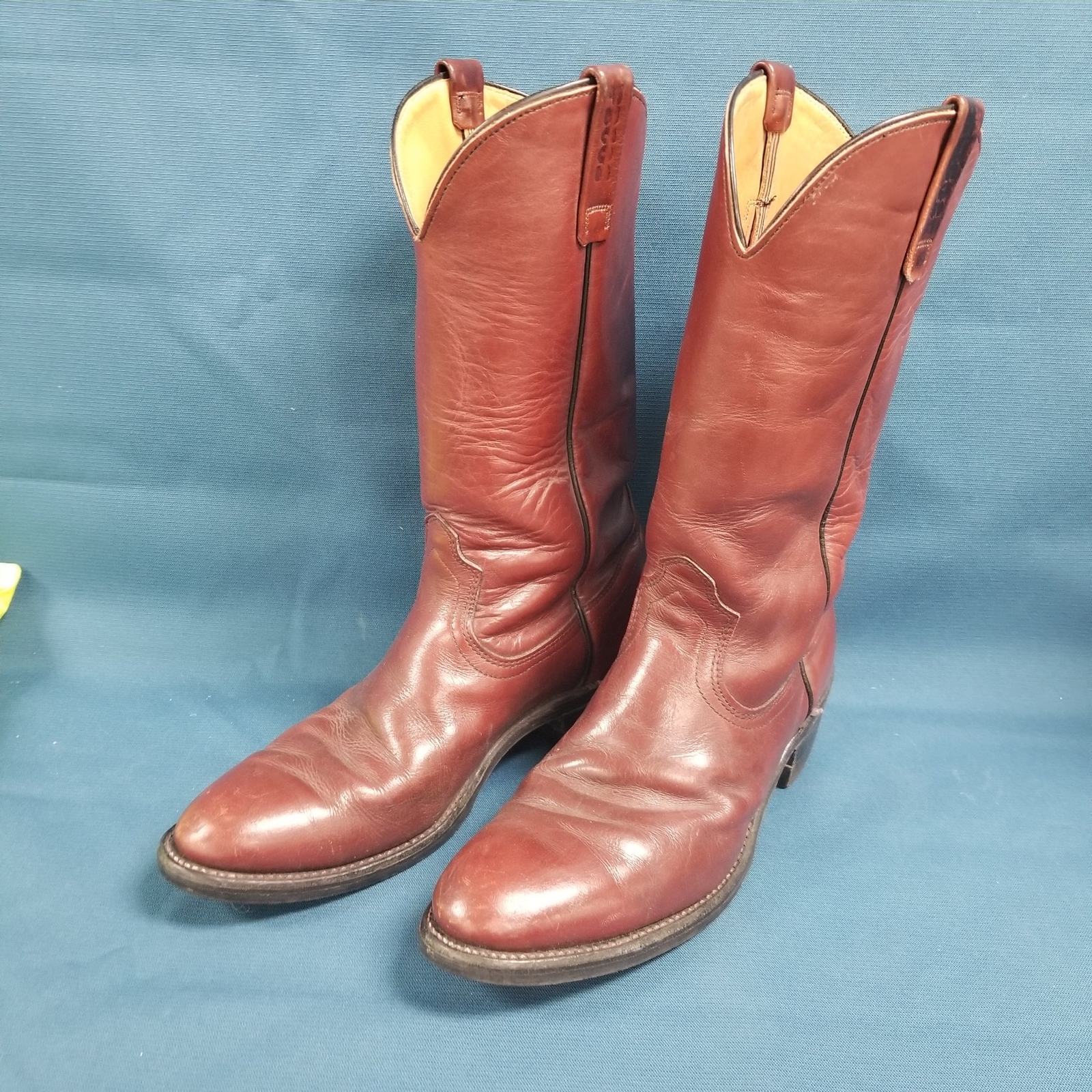 REDWING Vintage Burgundy Leather Pecos Western Cowboy Boots Size 10.5B