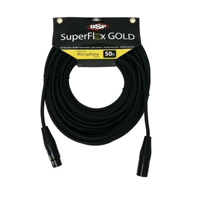 OSP SuperFlex Gold SFM-50 Premium XLR Microphone Mic Cable 50 ft