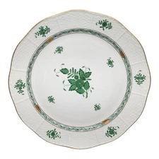 Herend Chinese Bouquet China Green 14" Chop Plate Round Platter Charger Serving 