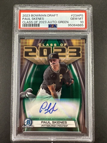 2023 Bowman Draft Paul Skenes 1st Class of 2023 Auto Green # 41/99 PSA 10 🔥🔥📈