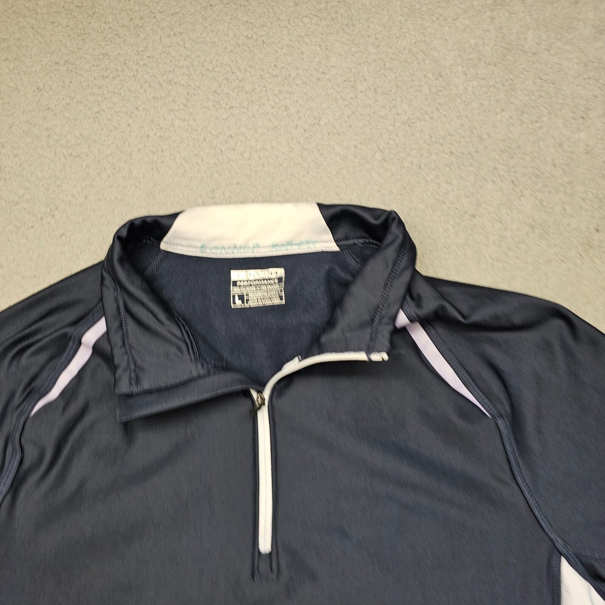 Layer8 Performance 1/4 Zip Front Activewear Shirt Blue Ladies Size