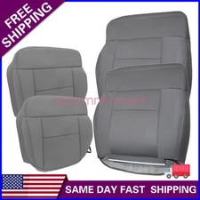 Front Bottom Top Cloth Seat Cover Gray For 2004-2008 Ford F150 Lariat STX XLT XL