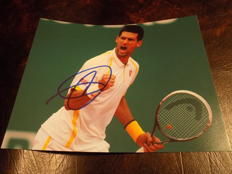 NOVAK DJOKOVIC AUTOGRAPHED TENNIS 8X10 PHOTO W/COA